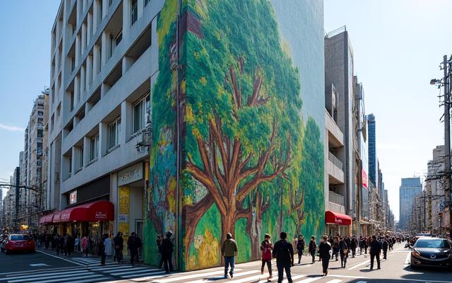 渋谷交差点の巨大壁画アート